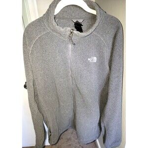 The North Face Womens XL TG Gray Full Zip Fleece Jacket Logo Outdoor